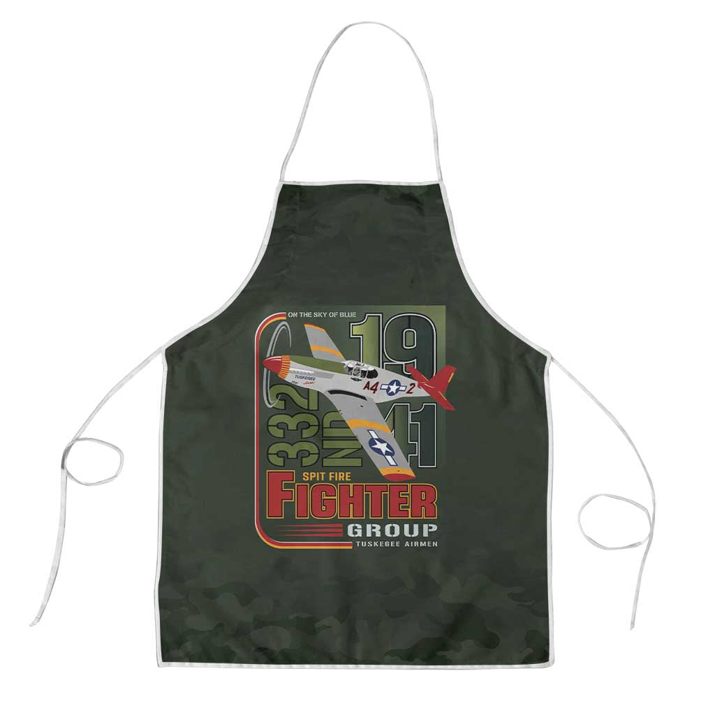 Tuskegee Airmen 332nd Spit Fire Apron Camo Moss Green - Wonder Print Shop