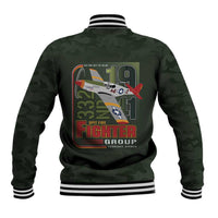 Tuskegee Airmen 332nd Spit Fire Baseball Jacket Camo Moss Green - Wonder Print Shop