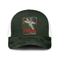 Tuskegee Airmen 332nd Spit Fire Baseball Net Cap Camo Moss Green - Wonder Print Shop