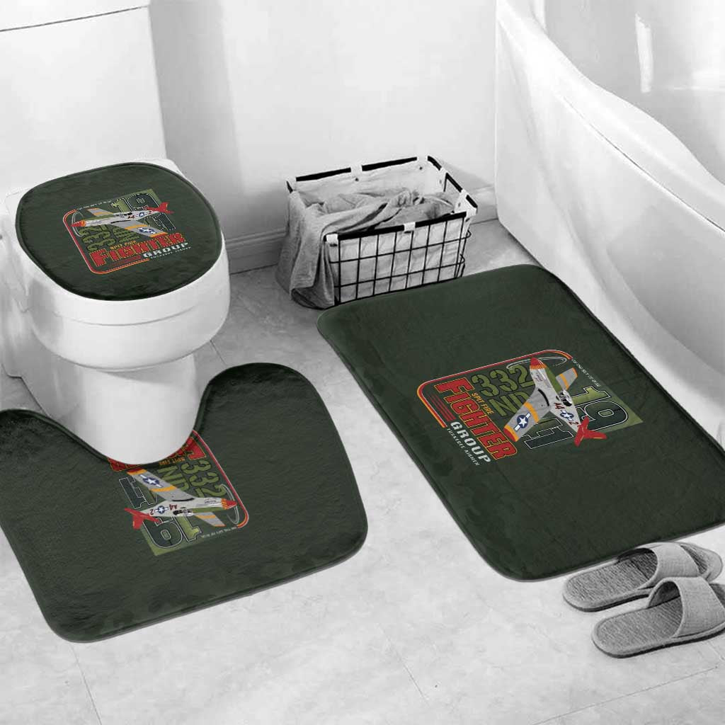 Tuskegee Airmen 332nd Spit Fire Bathroom Set Camo Moss Green - Wonder Print Shop