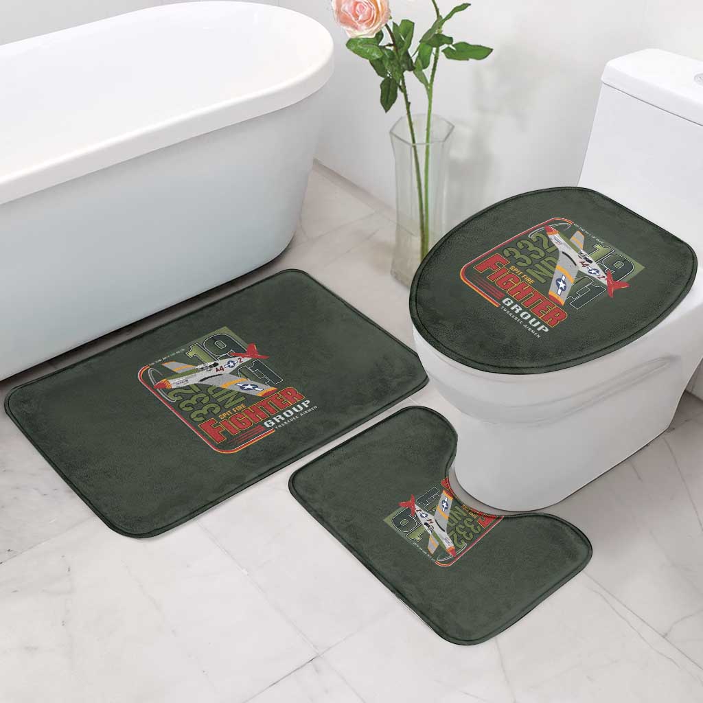 Tuskegee Airmen 332nd Spit Fire Bathroom Set Camo Moss Green - Wonder Print Shop