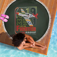 Tuskegee Airmen 332nd Spit Fire Beach Blanket Camo Moss Green - Wonder Print Shop