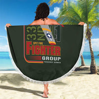 Tuskegee Airmen 332nd Spit Fire Beach Blanket Camo Moss Green - Wonder Print Shop