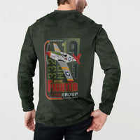 Tuskegee Airmen 332nd Spit Fire Button Sweatshirt Camo Moss Green - Wonder Print Shop