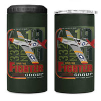 Tuskegee Airmen 332nd Spit Fire 4 in 1 Can Cooler Tumbler Camo Moss Green - Wonder Print Shop