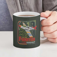 Tuskegee Airmen 332nd Spit Fire Ceramic Mug Camo Moss Green - Wonder Print Shop