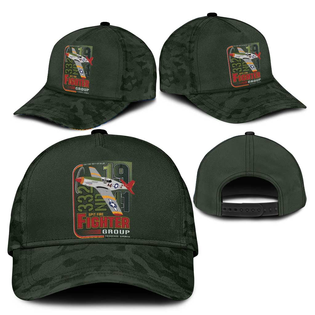 Tuskegee Airmen 332nd Spit Fire Classic Cap Camo Moss Green - Wonder Print Shop