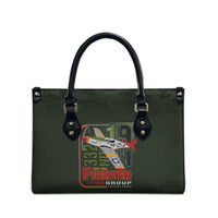 Tuskegee Airmen 332nd Spit Fire Leather Bag Camo Moss Green - Wonder Print Shop
