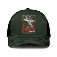 Tuskegee Airmen 332nd Spit Fire Mesh Trucker Cap Camo Moss Green - Wonder Print Shop