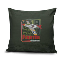Tuskegee Airmen 332nd Spit Fire Pillow Cover Camo Moss Green - Wonder Print Shop