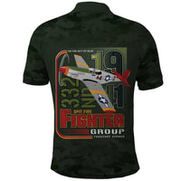 Tuskegee Airmen 332nd Spit Fire Polo Shirt Camo Moss Green - Wonder Print Shop