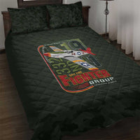 Tuskegee Airmen 332nd Spit Fire Quilt Bed Set Camo Moss Green - Wonder Print Shop