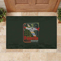 Tuskegee Airmen 332nd Spit Fire Rubber Doormat Camo Moss Green - Wonder Print Shop