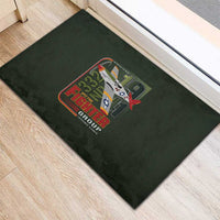 Tuskegee Airmen 332nd Spit Fire Rubber Doormat Camo Moss Green - Wonder Print Shop