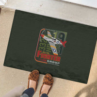 Tuskegee Airmen 332nd Spit Fire Rubber Doormat Camo Moss Green - Wonder Print Shop