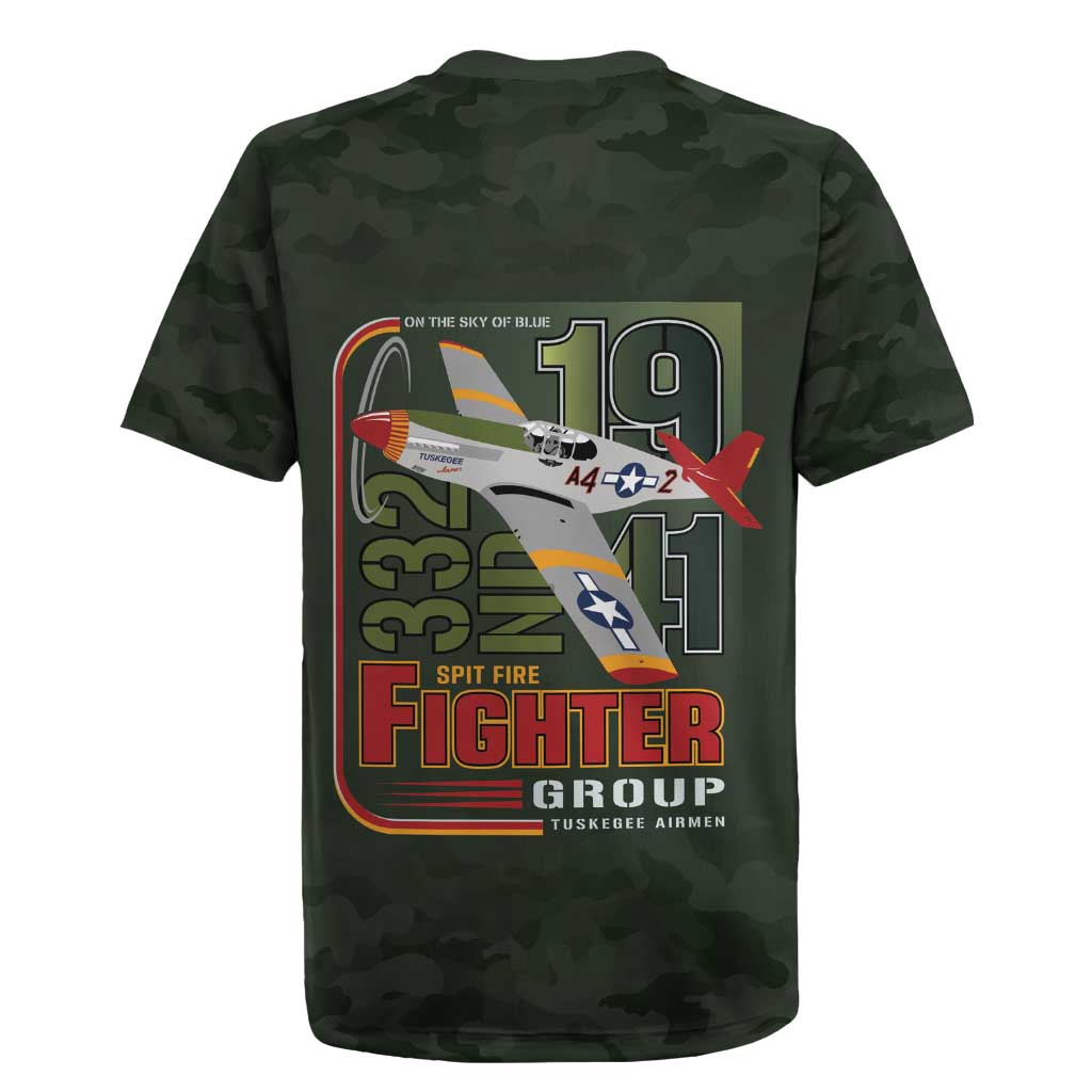 Tuskegee Airmen 332nd Spit Fire Rugby Jersey Camo Moss Green - Wonder Print Shop