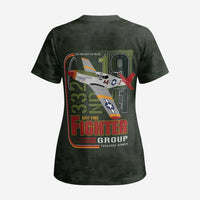 Tuskegee Airmen 332nd Spit Fire Scrub Top Camo Moss Green - Wonder Print Shop