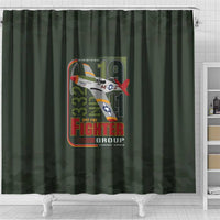 Tuskegee Airmen 332nd Spit Fire Shower Curtain Camo Moss Green - Wonder Print Shop