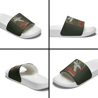 Tuskegee Airmen 332nd Spit Fire Slide Sandals Camo Moss Green - Wonder Print Shop