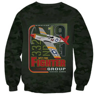 Tuskegee Airmen 332nd Spit Fire Sweatshirt Camo Moss Green - Wonder Print Shop