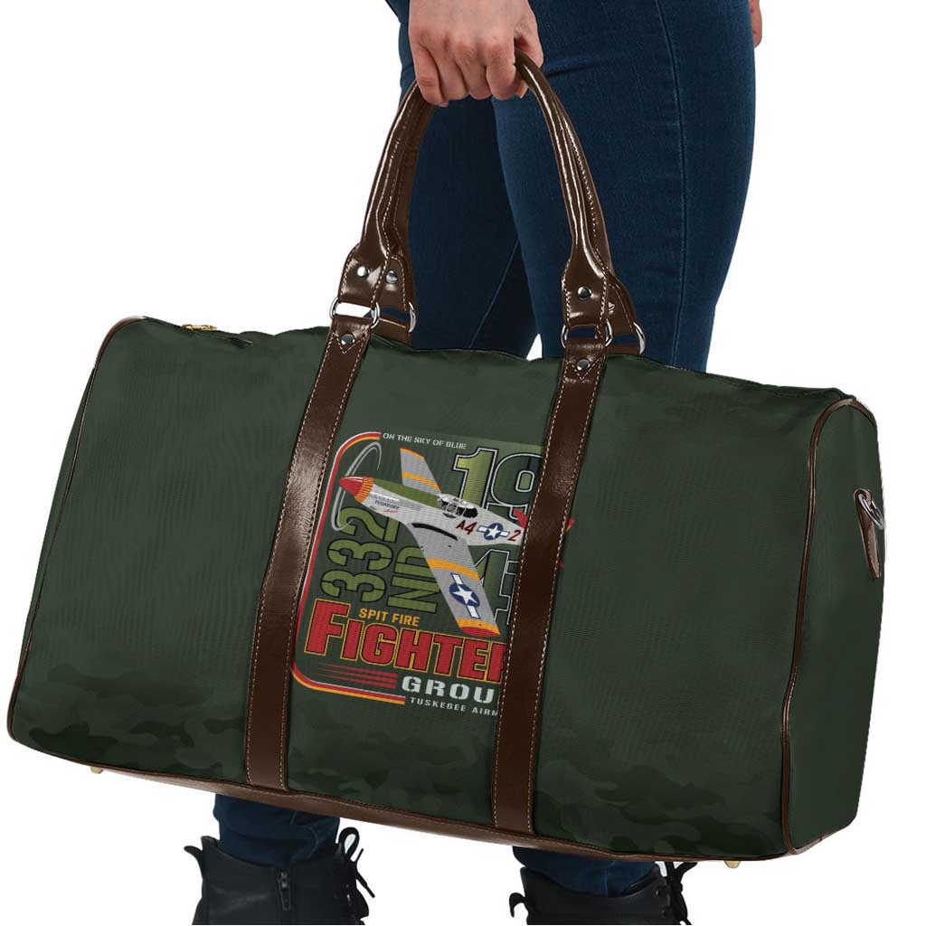 Tuskegee Airmen 332nd Spit Fire Travel Bag Camo Moss Green - Wonder Print Shop
