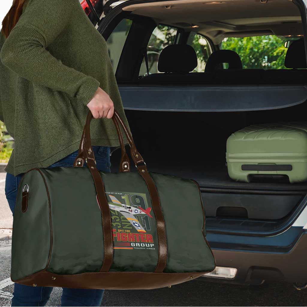 Tuskegee Airmen 332nd Spit Fire Travel Bag Camo Moss Green - Wonder Print Shop