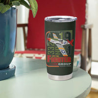 Tuskegee Airmen 332nd Spit Fire Tumbler Cup Camo Moss Green - Wonder Print Shop