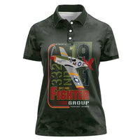 Tuskegee Airmen 332nd Spit Fire Women Polo Shirt Camo Moss Green - Wonder Print Shop