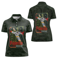Tuskegee Airmen 332nd Spit Fire Women Polo Shirt Camo Moss Green - Wonder Print Shop