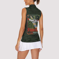 Tuskegee Airmen 332nd Spit Fire Women Sleeveless Polo Shirt Camo Moss Green - Wonder Print Shop