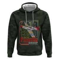 Tuskegee Airmen 332nd Spit Fire Zip Hoodie Camo Moss Green - Wonder Print Shop