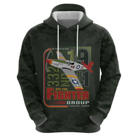 Tuskegee Airmen 332nd Spit Fire Zip Hoodie Camo Moss Green - Wonder Print Shop