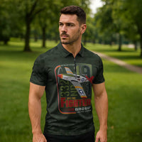 Tuskegee Airmen 332nd Spit Fire Zipper Polo Shirt Camo Moss Green - Wonder Print Shop