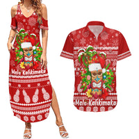 Hawaii Tiki Christmas Couples Matching Summer Maxi Dress and Hawaiian Shirt Mele Kalikimaka LT7 - Wonder Print Shop