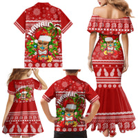 Hawaii Tiki Christmas Family Matching Mermaid Dress and Hawaiian Shirt Mele Kalikimaka LT7 - Wonder Print Shop
