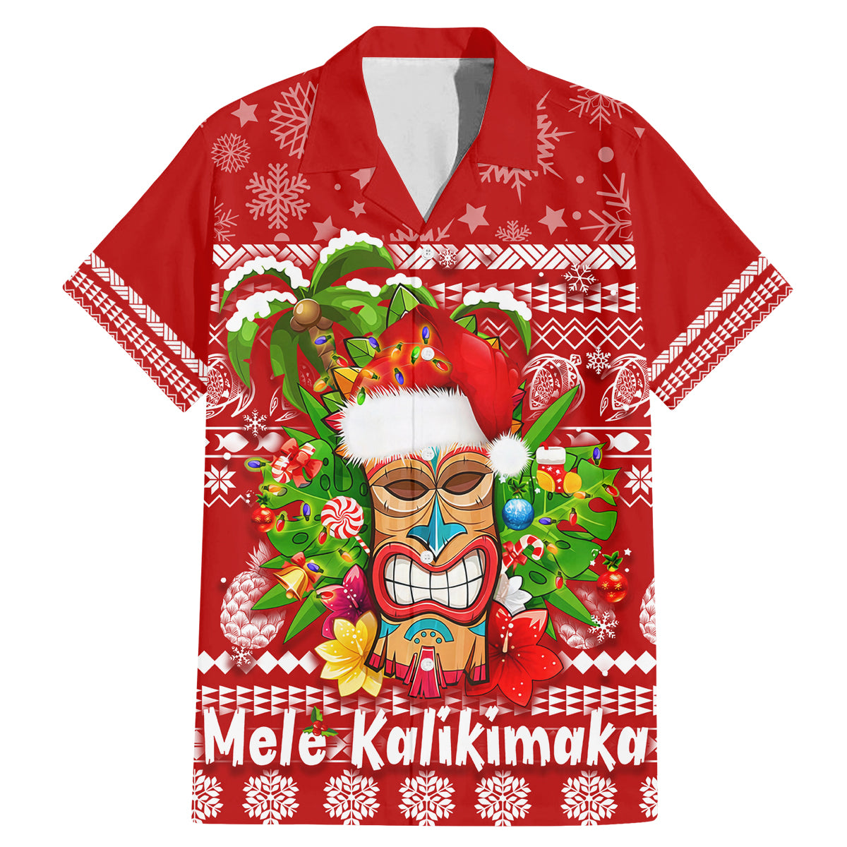 Hawaii Tiki Christmas Family Matching Mermaid Dress and Hawaiian Shirt Mele Kalikimaka LT7 - Wonder Print Shop