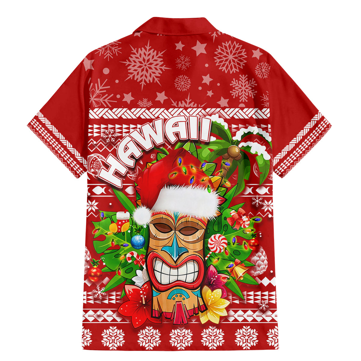 Hawaii Tiki Christmas Family Matching Mermaid Dress and Hawaiian Shirt Mele Kalikimaka LT7 - Wonder Print Shop