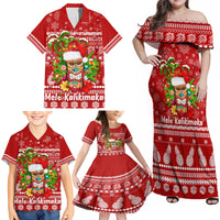 Hawaii Tiki Christmas Family Matching Off Shoulder Maxi Dress and Hawaiian Shirt Mele Kalikimaka LT7 - Wonder Print Shop