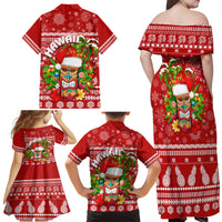 Hawaii Tiki Christmas Family Matching Off Shoulder Maxi Dress and Hawaiian Shirt Mele Kalikimaka LT7 - Wonder Print Shop