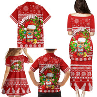 Hawaii Tiki Christmas Family Matching Puletasi Dress and Hawaiian Shirt Mele Kalikimaka - Wonder Print Shop