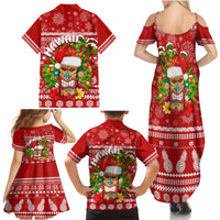 Hawaii Tiki Christmas Family Matching Summer Maxi Dress and Hawaiian Shirt Mele Kalikimaka - Wonder Print Shop