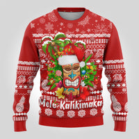 Hawaii Tiki Christmas Ugly Christmas Sweater Mele Kalikimaka - Wonder Print Shop