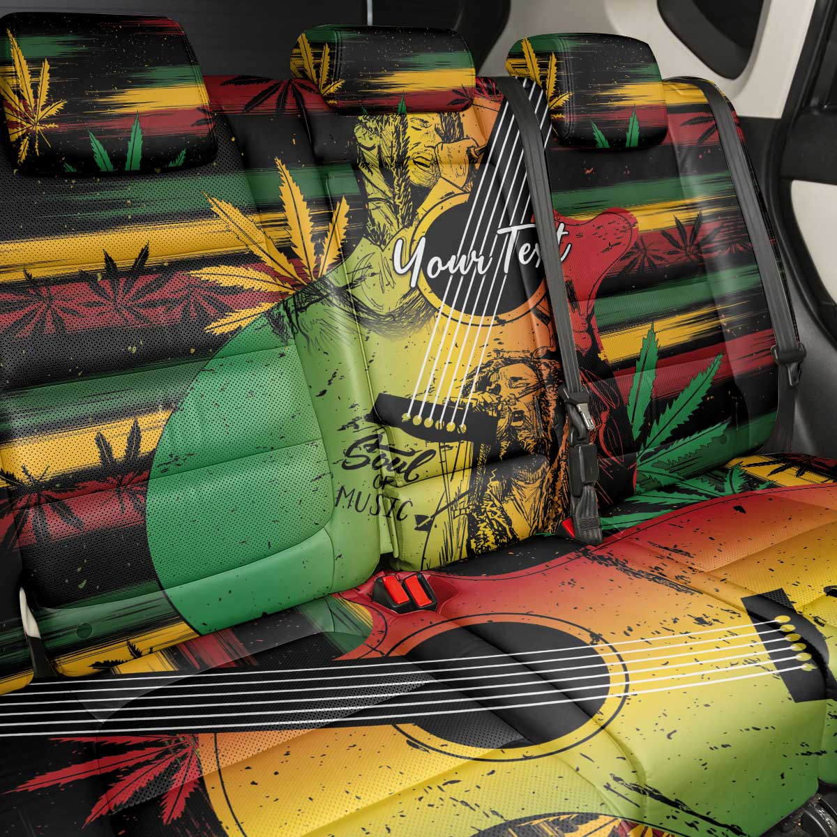 Personalised Reggae Soul Back Car Seat Cover Sketch Style LT7 - Wonder Print Shop