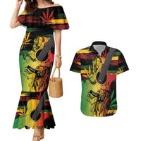 Personalised Reggae Soul Couples Matching Mermaid Dress and Hawaiian Shirt Sketch Style LT7 - Wonder Print Shop