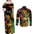 Personalised Reggae Soul Couples Matching Off Shoulder Maxi Dress and Long Sleeve Button Shirt Sketch Style LT7 - Wonder Print Shop