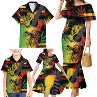 Personalised Reggae Soul Family Matching Mermaid Dress and Hawaiian Shirt Sketch Style LT7 - Wonder Print Shop