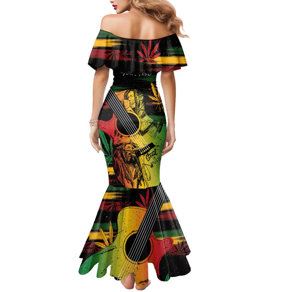 Personalised Reggae Soul Family Matching Mermaid Dress and Hawaiian Shirt Sketch Style LT7 - Wonder Print Shop