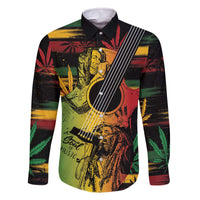 Personalised Reggae Soul Family Matching Off The Shoulder Long Sleeve Dress and Hawaiian Shirt Sketch Style - Wonder Print Shop