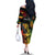 Personalised Reggae Soul Family Matching Off The Shoulder Long Sleeve Dress and Hawaiian Shirt Sketch Style - Wonder Print Shop