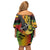 Personalised Reggae Soul Family Matching Off Shoulder Short Dress and Hawaiian Shirt Sketch Style LT7 - Wonder Print Shop